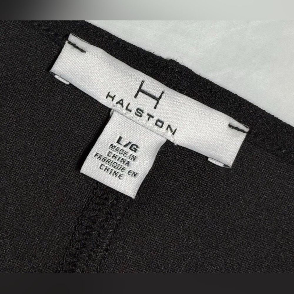 NWT Halston Key Hole Black Midi Dress Size L Large Designer Lightweight $119 - Picture 7 of 10